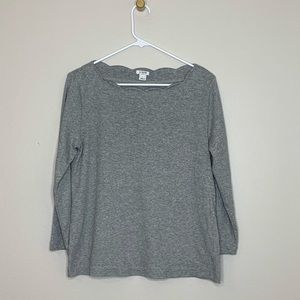 J. Crew | Scalloped neck top